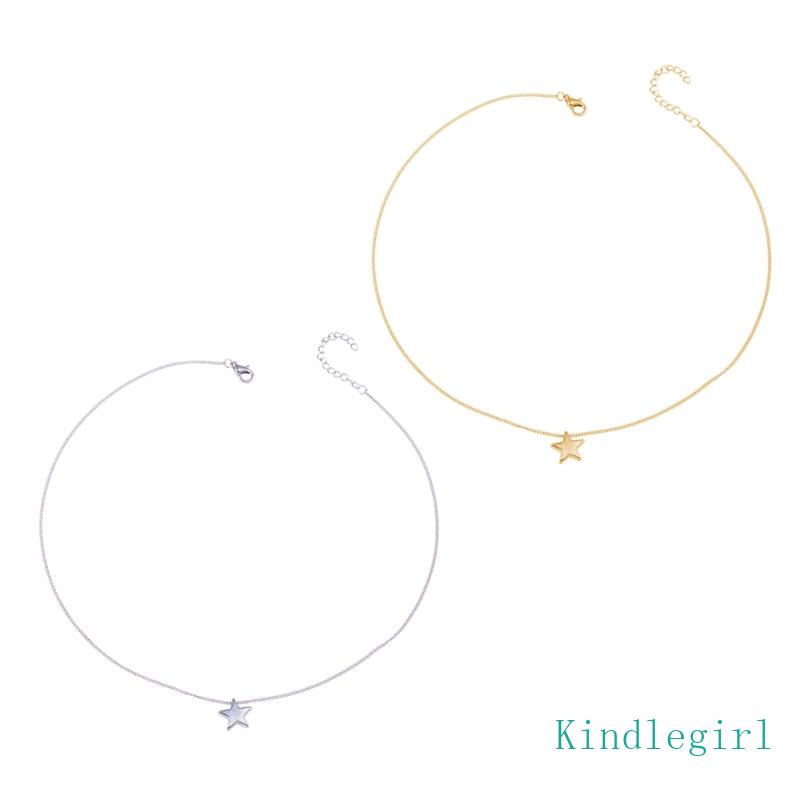 Vòng Cổ Choker Mặt Ngôi Sao Đơn Giản Thời Trang Bắt Mắt Y2K