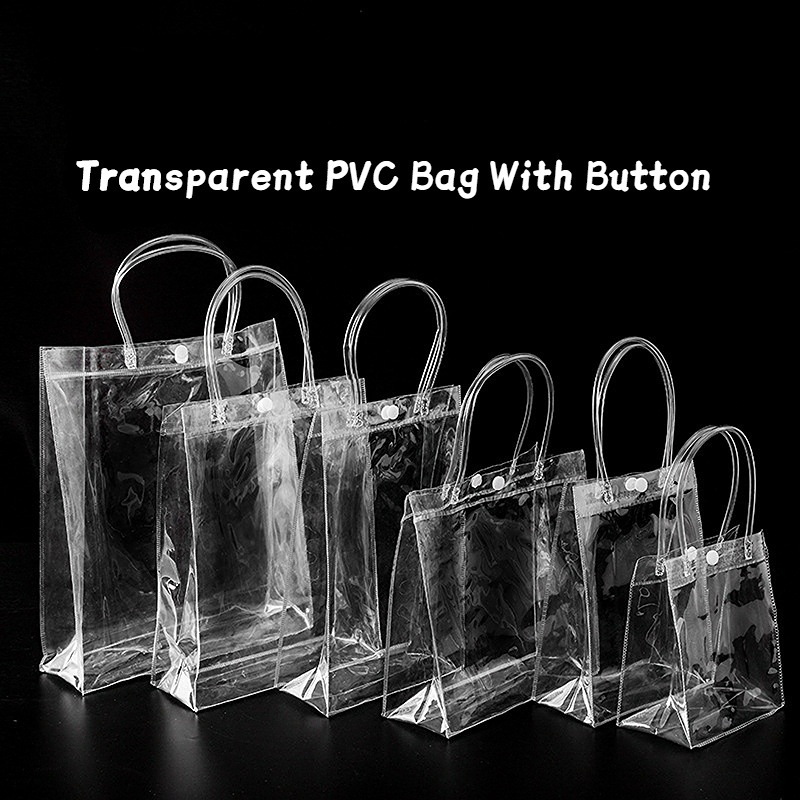 Túi Đựng Quà Trong Suốt Bằng Nhựa PVC Có Tay Cầm Và Nút Cài Và Tái Sử ...