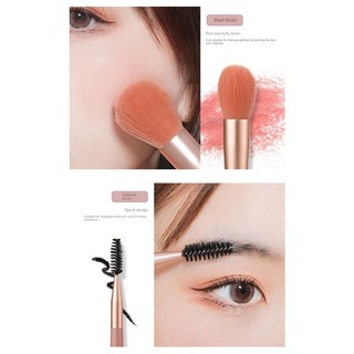 [ALIENBENSON] Set 8 Cọ Trang Điểm Mini Lông Mềm Và Hộp Đựng Hình Bánh Macaron Hoàn Hảo Cho On-The-Go Touch Ups