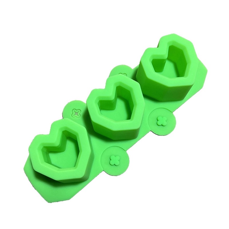 Yu Trái Tim Silicon Hoa Khuôn Cho Bê Tông Thạch Cao DIY 3 Lỗ Khuôn Hút Nước Hướng Dẫn Sử Dụng Đất Sét Thủ Công Kem Cốc Khuôn
