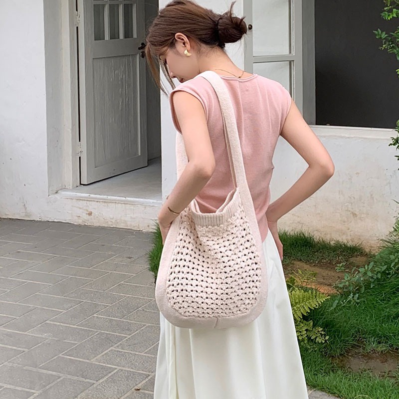 Baton phong cách mới túi len dệt kim hàn quốc thời trang đơn giản túi ...