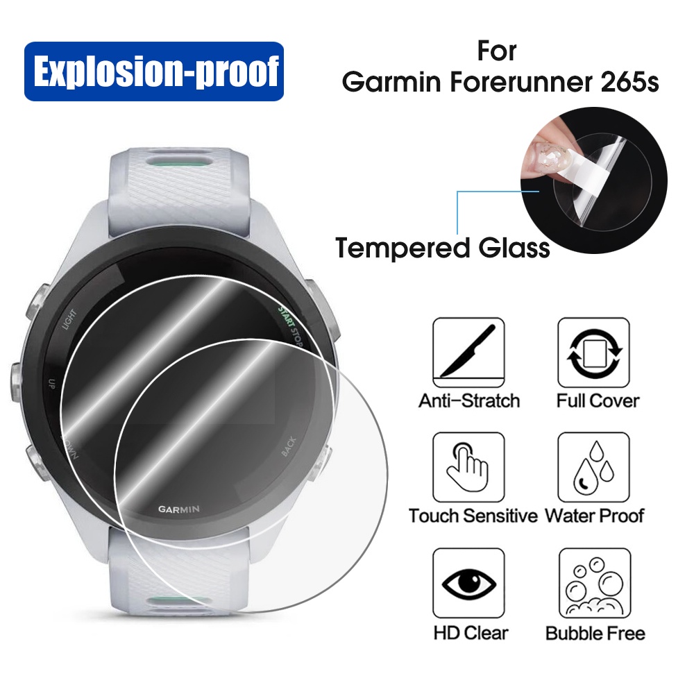 1 Kính Cường Lực 9H Bảo Vệ Toàn Màn Hình Chống Trầy Cho Garmin Forerunner 265S 265 965