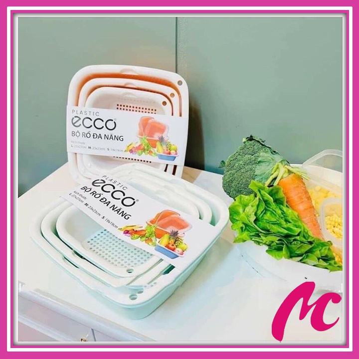 Bộ rổ 6 món kèm chậu rửa rau củ, đựng hoa quả trái cây, thực phẩm đa năng, tiện dụng