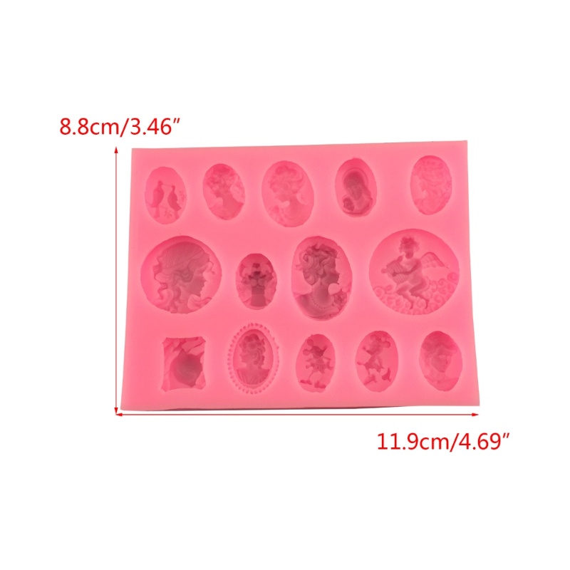 YU 3D Giảm Chân Dung Khuôn Nướng Bánh Silicon Dụng Cụ Trang Trí Bánh Fondant Khuôn