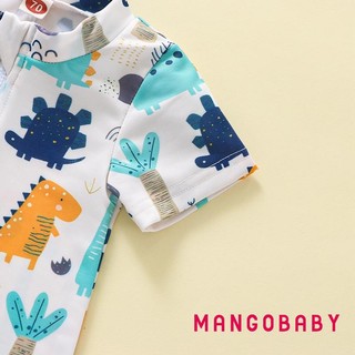 Mg-kids Bé Trai Mùa Hè Đồ Bơi Hoạt Hình Thường Ngày Khủng Long In Hình Tay Ngắn Dây Kéo Áo liền quần Đồ Bơi Đi Biển