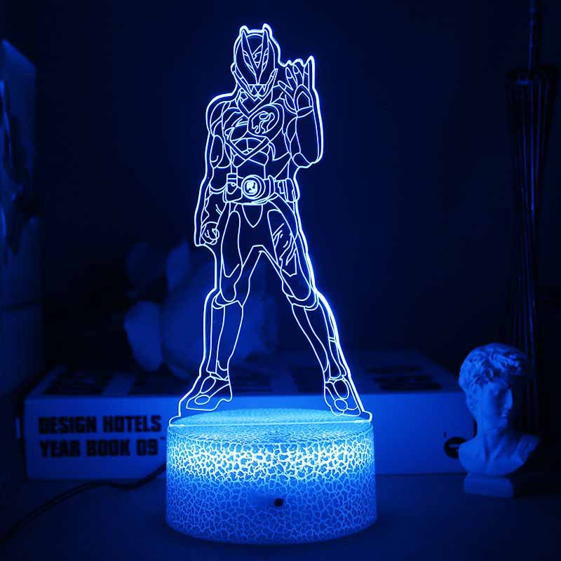 HK1 Mặt nạ Kamen Rider Đèn ngủ Anime 3d Đèn LED từ xa Sạc USB Chiếu sáng Thập kỷ Revice Zero-One Trang trí nội thất Gi
