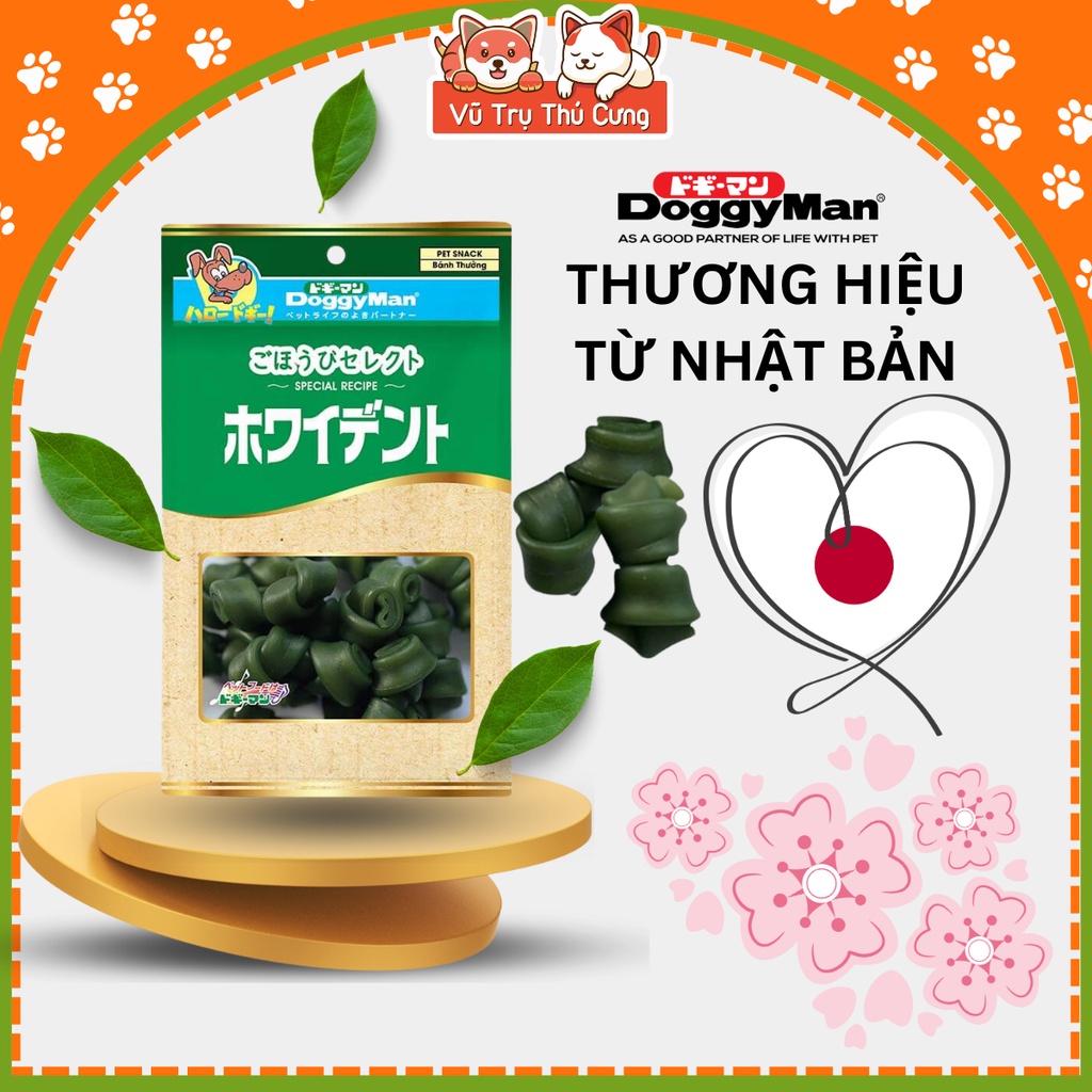 Xương gặm cho Chó DoggyMan giúp làm sạch răng, thơm miệng, tốt cho tiêu hóa (10 Nơ Xanh)