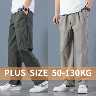 Quần Jogger Cotton Ống Suông Rộng Nhiều Túi Cho Nam Size M-6XL
