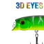 Mồi Câu Cá Giả 3D Mắt Nổi Trên Nước Cứng 9.5cm / 12g Với 2 Lưỡi Câu