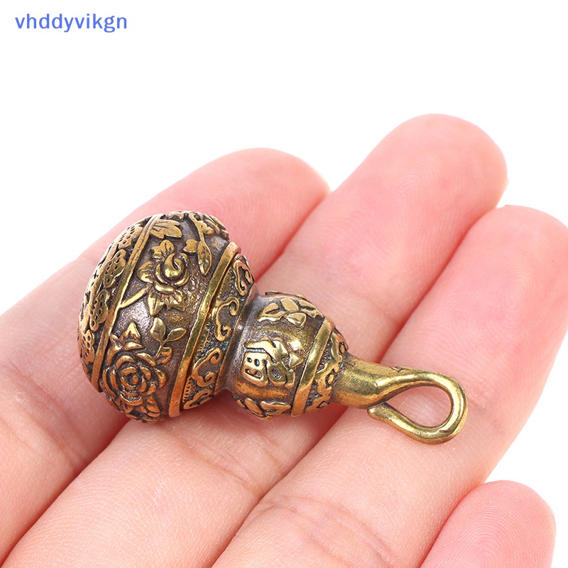Hộp Đựng Thuốc Bằng Đồng Thau Hình Hồ Lô Và Hoa Sen May Mắn