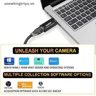 Thẻ ghi Video UNE Bộ chuyển đổi ghi âm sang USB 3.0 Độ phân giải 4K Record VN