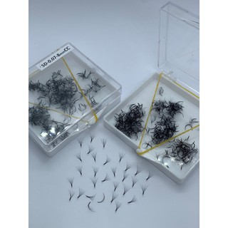 Mi fan 5D  LASHES SUPPLY độ cong C -CC - D, độ dày 0.07 (1 hộp 1000 fan) mi volume 5d, (keo nối mi, uốn mi, dụng cụ nối)
