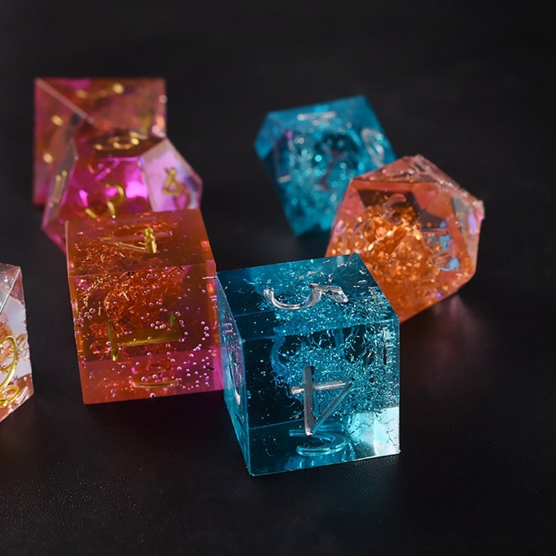 Un * dices art craft khuôn tinh thể epoxy resin khuôn dices trò chơi kỹ thuật số khuôn silicone