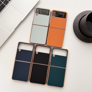 Bao da khung mỏng mạ điện bao da samsung galaxy z flip 5 z flip 4 z flip 5 ultra thin vỏ cứng pc