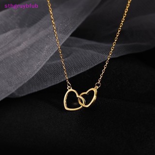 Sthb cá nhân hóa đơn giản đôi trái tim choker vòng cổ cho phụ nữ mặt dây chuyền trái tim rỗng vòng cổ xương đòn chuỗi cô gái quà tặng trang sức vn