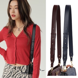 Dây đeo túi xách da trơn màu đen, rộng, giải nén vai, đeo chéo, điều chỉnh dài, phù hợp thời trang
