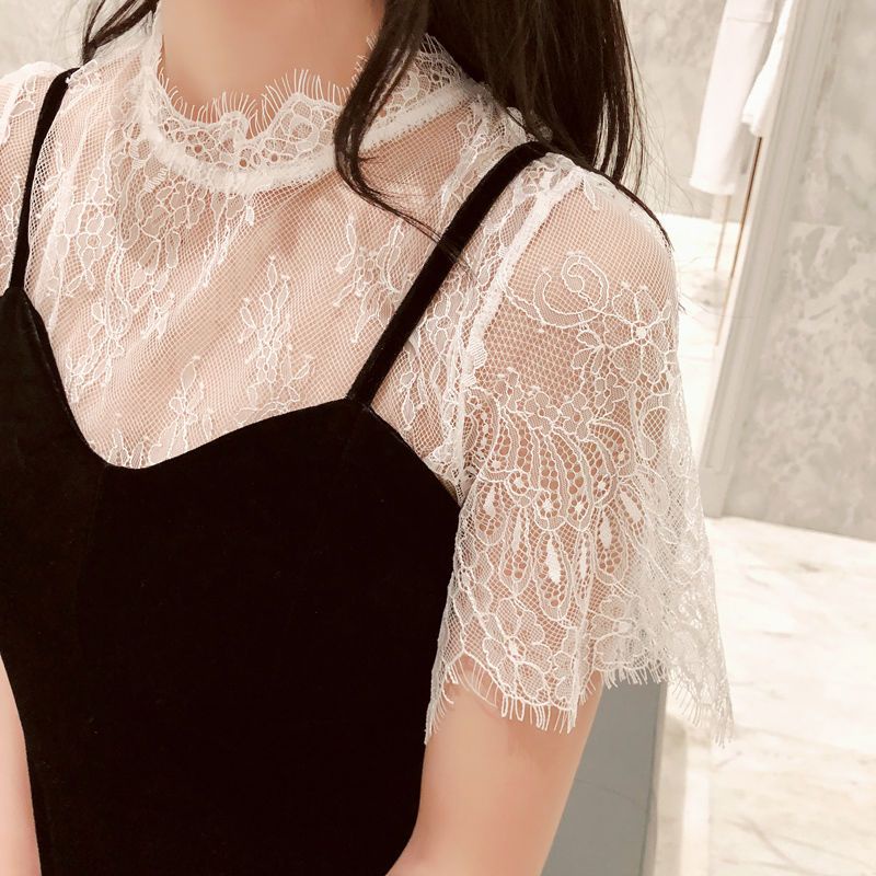 Milyfashion Pure Desire All-Match Mi Ren Nhìn Xuyên Qua Top Giữa Tay Đáy Áo Sơ Mi