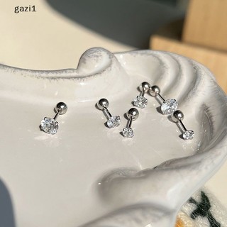 1 Đôi Khuyên Tai 3 / 4 / 5mm Bằng Thép Không Gỉ Đính Đá Zircon Dành Cho Nữ