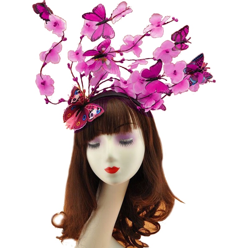 DASBSUG Bướm Fascininator Băng Đô Nữ Monarch Bướm Đầu Vương Miện