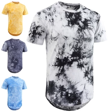 Mùa Hè 2023 Nam Thời Trang Dây Buộc Thuốc Nhuộm Áo Hip Hop Cổ Tròn Dạo Phố Áo Thun Áo Swag Đường Cong Viền Nam Áo Áo Quần Áo Cho Nam Quần Áo Áo Áo Thun Mới Về