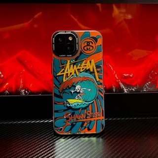 Ốp Điện Thoại Chống Sốc Chống Rơi Màu gradient In Logo Stussy Cho iphone 14 11 13 12 X XS Pro Max xr Mini xr 7 8 plus
