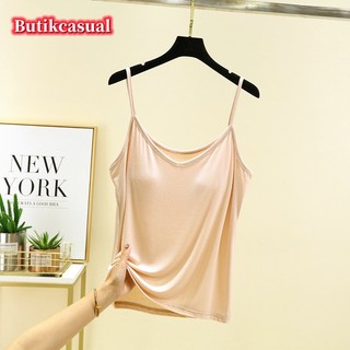 Phụ Nữ Ngực Miếng Lót Cổ Chữ V Camisole modal cotton Trơn Camisoles 2025 Mùa Hè Mỏng Áo Thường Ngày