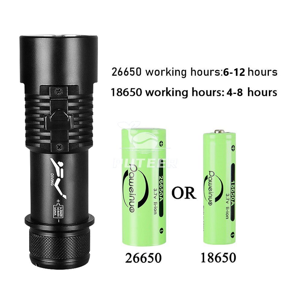 Mới XHP100 - Đèn Pin Lặn Chuyên Nghiệp với Ánh Sáng Vàng, Dày Đến 100m