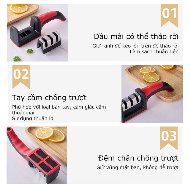 Dụng cụ mài dao kéo 3 khe 3 cấp độ cầm tay tiện lợi
