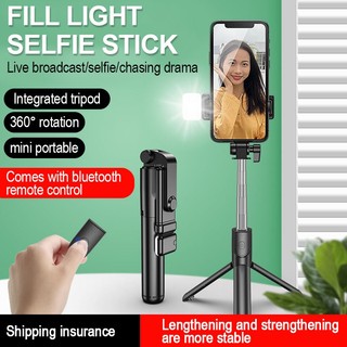 Gậy Chụp Ảnh Selfie Kèm Remote Kiêm Tripod Giá Đỡ Điện Thoại 3 Chân Có Đèn Led Trợ Sáng deerlu08