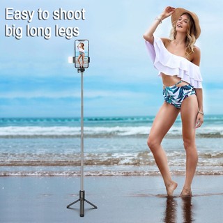 Gậy Chụp Ảnh Selfie Kèm Remote Kiêm Tripod Giá Đỡ Điện Thoại 3 Chân Có Đèn Led Trợ Sáng deerlu08