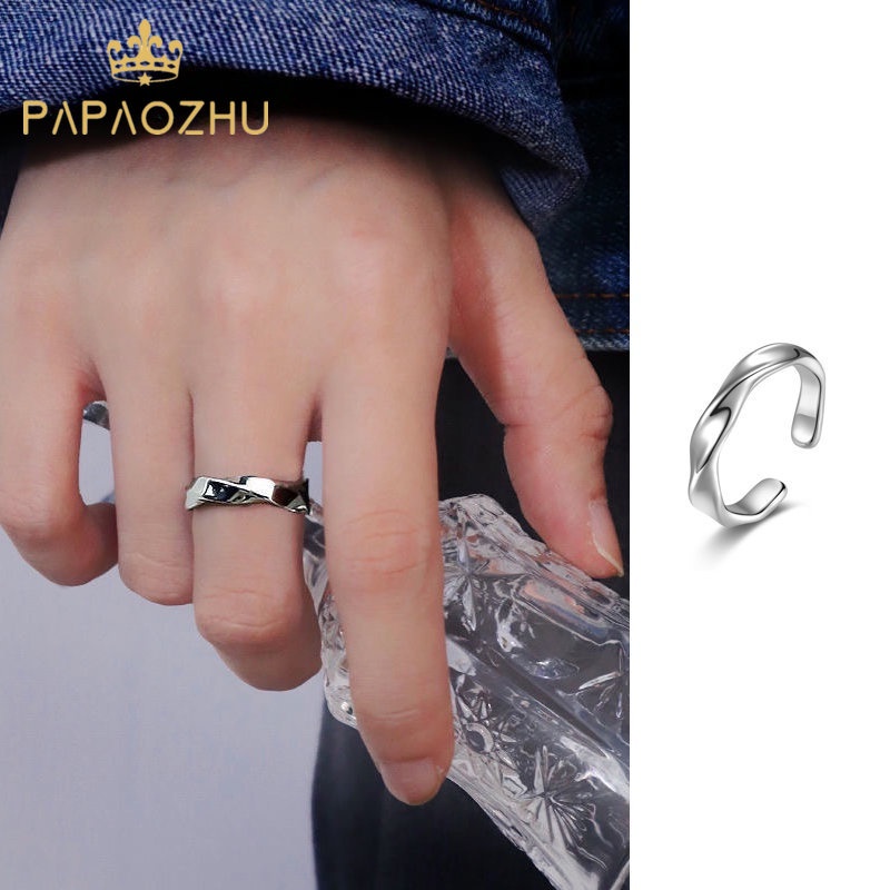 PAPAOZHU Nhẫn Bạc Thời Trang Cá Tính Cho Nam