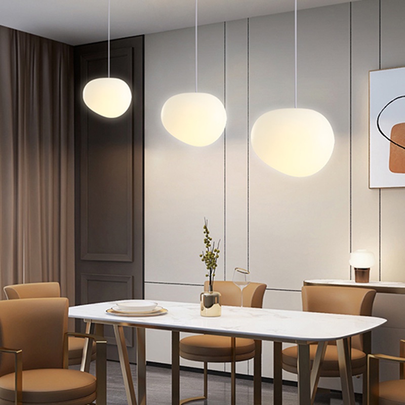 Đèn Thả Trần Đá Cuội Bắc Âu, Đèn Chùm Trang Trí Thương Mại Cầu Thang Xoắn Ốc Led Acrylic Cho Bàn Ăn
