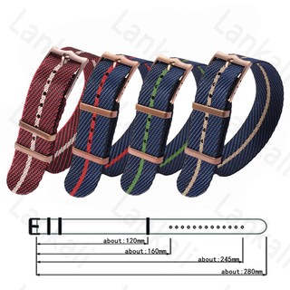 Dây Đeo Đồng Hồ 20mm 22mm Bằng Vải Nylon Cao Cấp Có Vòng Màu Nâu Quân Đội Thay Thế Cho Seiko