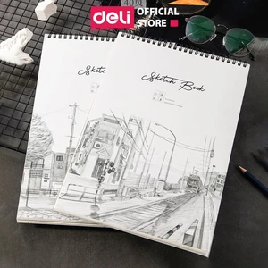 Sổ phác thảo 100gsm 80 trang lò xo kép nhiều kích cỡ Deli sketchnote vẽ phác họa -1 quyển
