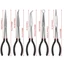 Kìm mũi dài FANIELLAPOWELL, Kìm thẳng chống trượt có tay cầm dài, Kìm mũi thép Carbon đa chức năng 25 / 45 / 90 độ Bent Kỹ sư máy móc