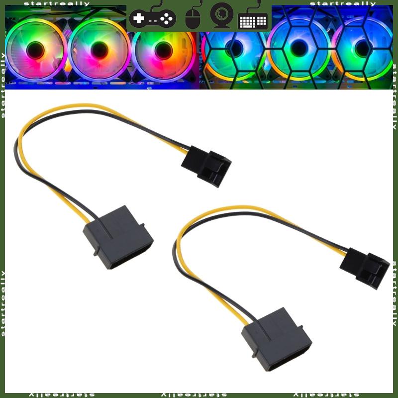 Startreally 3pin fan to 4pin molex passthrough power adapter cable 4
