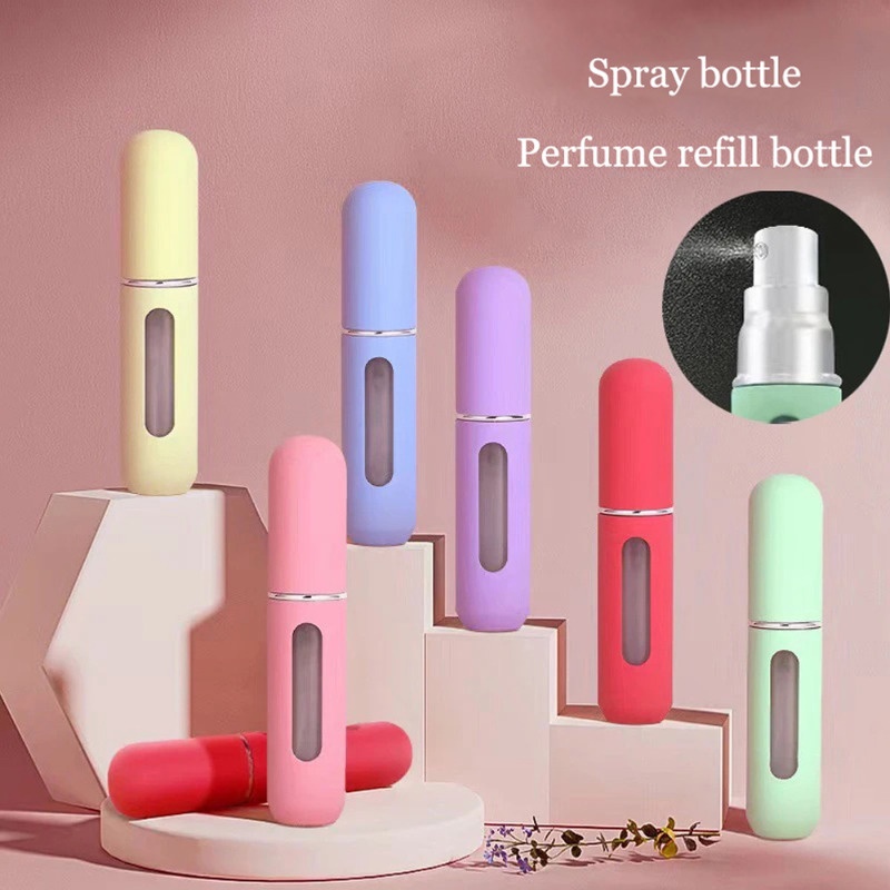Loại máy ép có thể nạp lại 5ml chai nước hoa làm đầy trực tiếp dưới đáy / hộp đựng mẫu di động đi du lịch và đi ra ngoài / chai xịt tinh dầu nhỏ màu