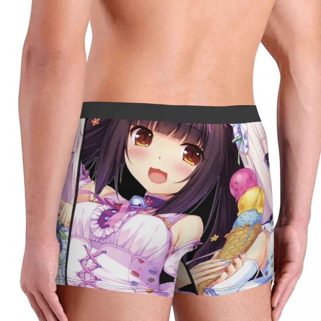Chocola và vanilla nekopara đồ lót nam sexy in tùy chỉnh anime hoạt hình trò chơi boxer quần đùi quần lót