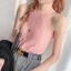 Áo tanktop SUXI dệt kim ôm sát cổ yếm đơn giản phong cách Hàn Quốc thời trang mùa hè