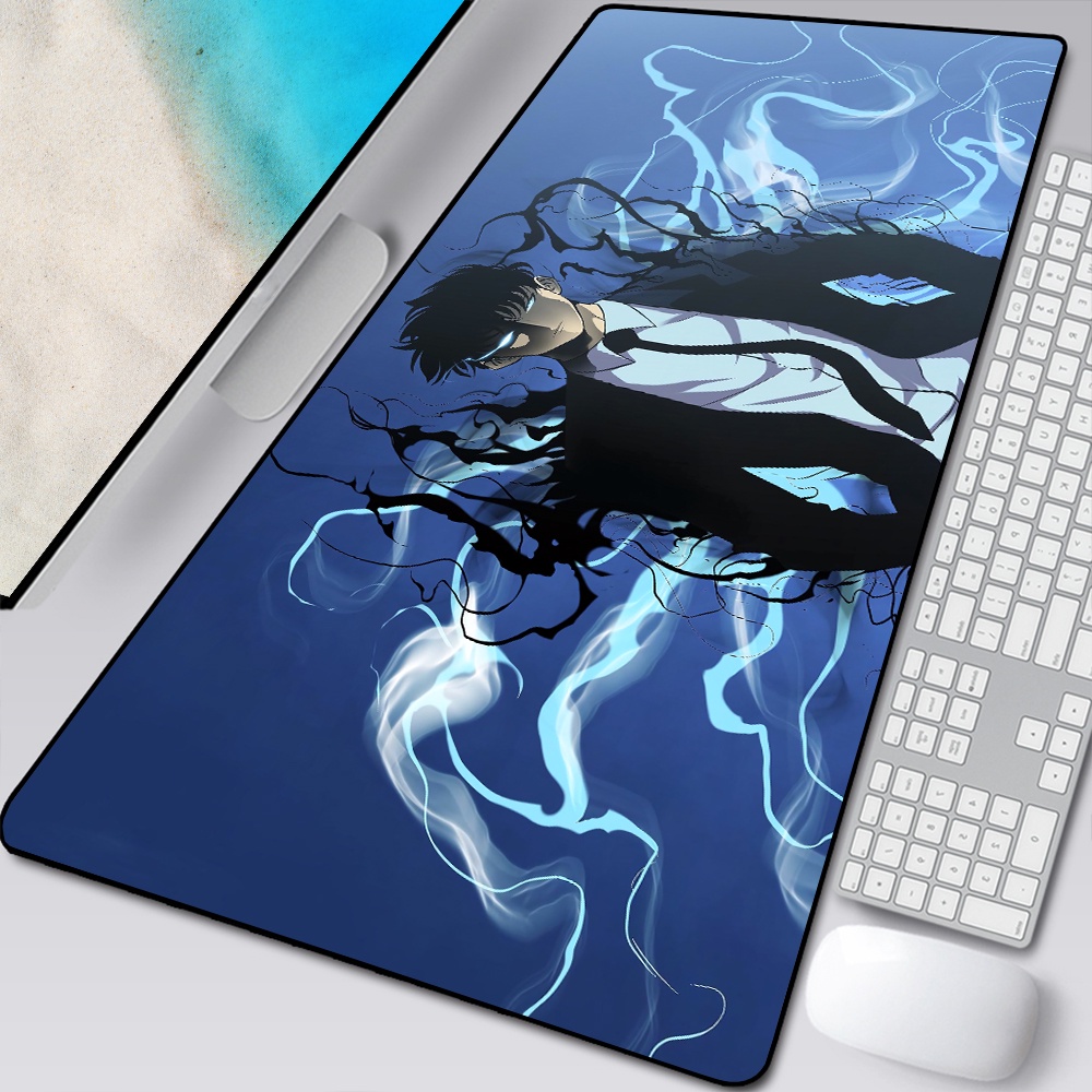 XXL Anime Nâng Cấp Một Mình Họa Tiết Đẹp Lớn Chơi Game Bàn Miếng Lót Chuột Đáng Yêu HD In Máy Tính Game Thủ Khóa Cạnh Chuột Thảm