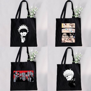 Jujutsu Kaisen anime Bông Tai Đen, túi xách vải đeo vai nữ, túi du lịch/học sinh unisex 937Q