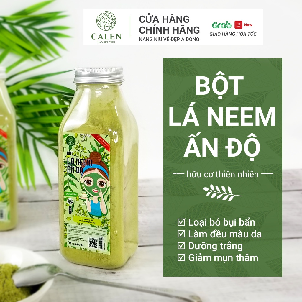 Mặt nạ lá Neem Calen đắp mặt nguyên chất 100% giúp cấp ẩm tẩy da chết dưỡng trắng da dạng bột (Mask bột lá neem)