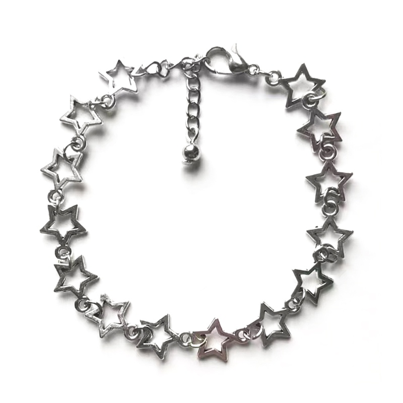 Coo Vintage Shiny Star Pentagram Chất liệu hợp kim Vòng tay cho nữ Vòng tay ngọt ngào