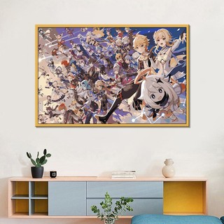 MOZI ✨40*50cmGenshin tranh tô màu theo số tranh số hoá anime tranh tô màu theo số theo yêu cầu tranh sơn dầu số hoá tranh số hoáTranh Sơn Dầu Kỹ Thuật Số Tự Làm Hình Yuanshen Dùng Để Trang Trí Nội Thất