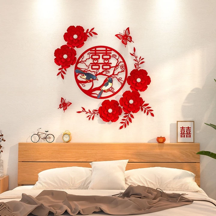 Bộ đồ trang trí phòng đám cưới trang trí phòng ngủ phòng khách đám cưới nhà mới cho nam vòng hoa xi trang trí phòng đám