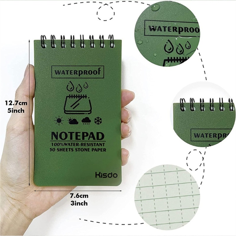 Sổ tay bỏ túi DY Notepad chống nước Viết trong mưa Sổ tay hoạt động ngoài trời