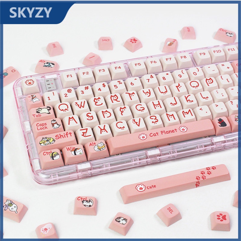 Mèo Hành Tinh Keycaps XDA Profile Hoạt Hình Hình PBT Dye Sub Cơ Keycap ...