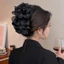 FUJIOU Nơ Vuốt Tóc, Nơ Bong Bóng Cá Mập Kẹp, Lưới Lớn Ren Nhiều Lớp Kẹp Tóc Nữ