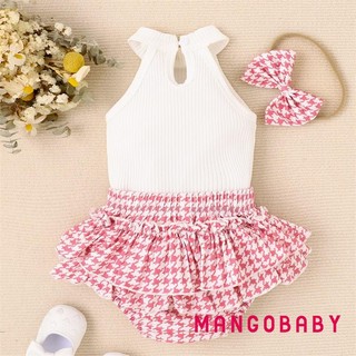 Mgg-baby Girl 3 Bộ Trang Phục Mùa Hè Không Tay Thêu Trái Tim Bộ Quần Áo Trẻ Sơ Sinh