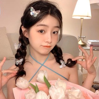 Set 10 Kẹp Hình Bướm Trong Suốt Đổi Màu Phong Cách Hàn Quốc Hamin
